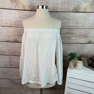 Velvet by Graham & Spencer Women's White Off-Shoulder Blouse‎ M